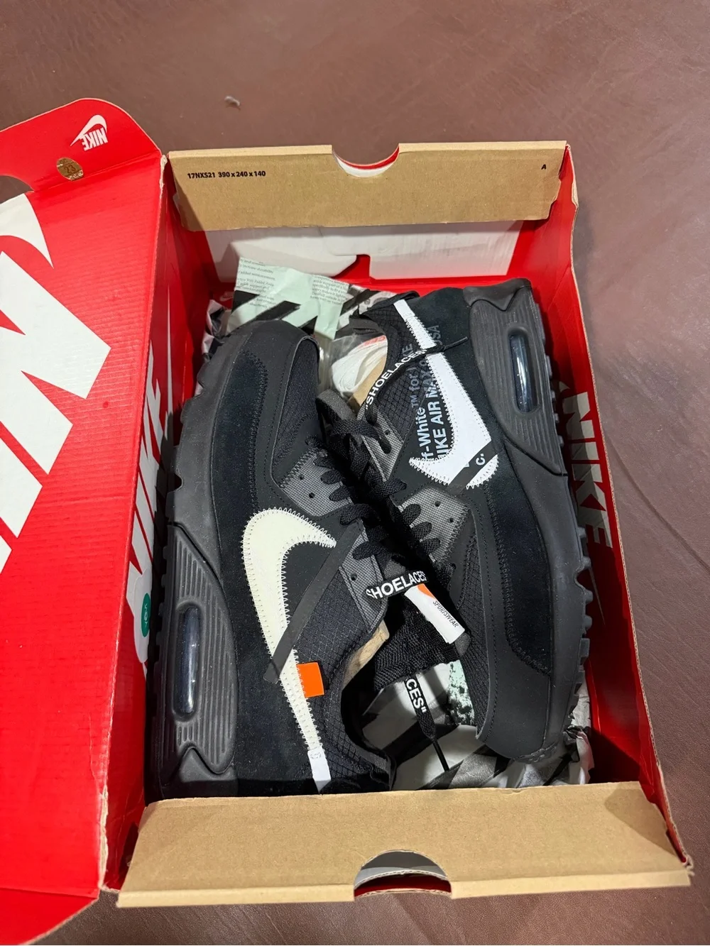 Off-White Black Nike air max 90 size 12